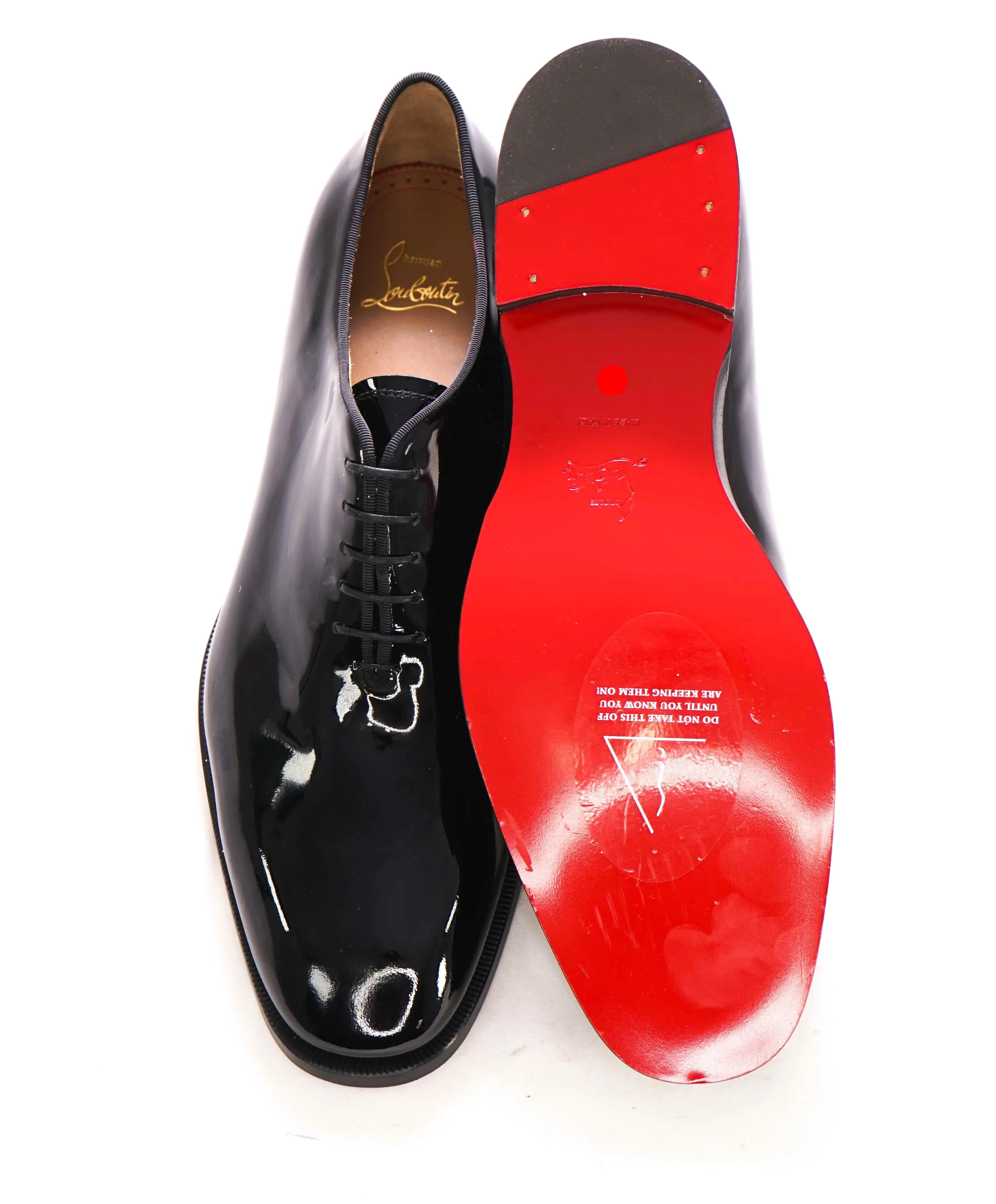 $1,145 CHRISTIAN LOUBOUTIN - *CORTEO* Black Patent Leather Oxfords - 10 US (43EU)