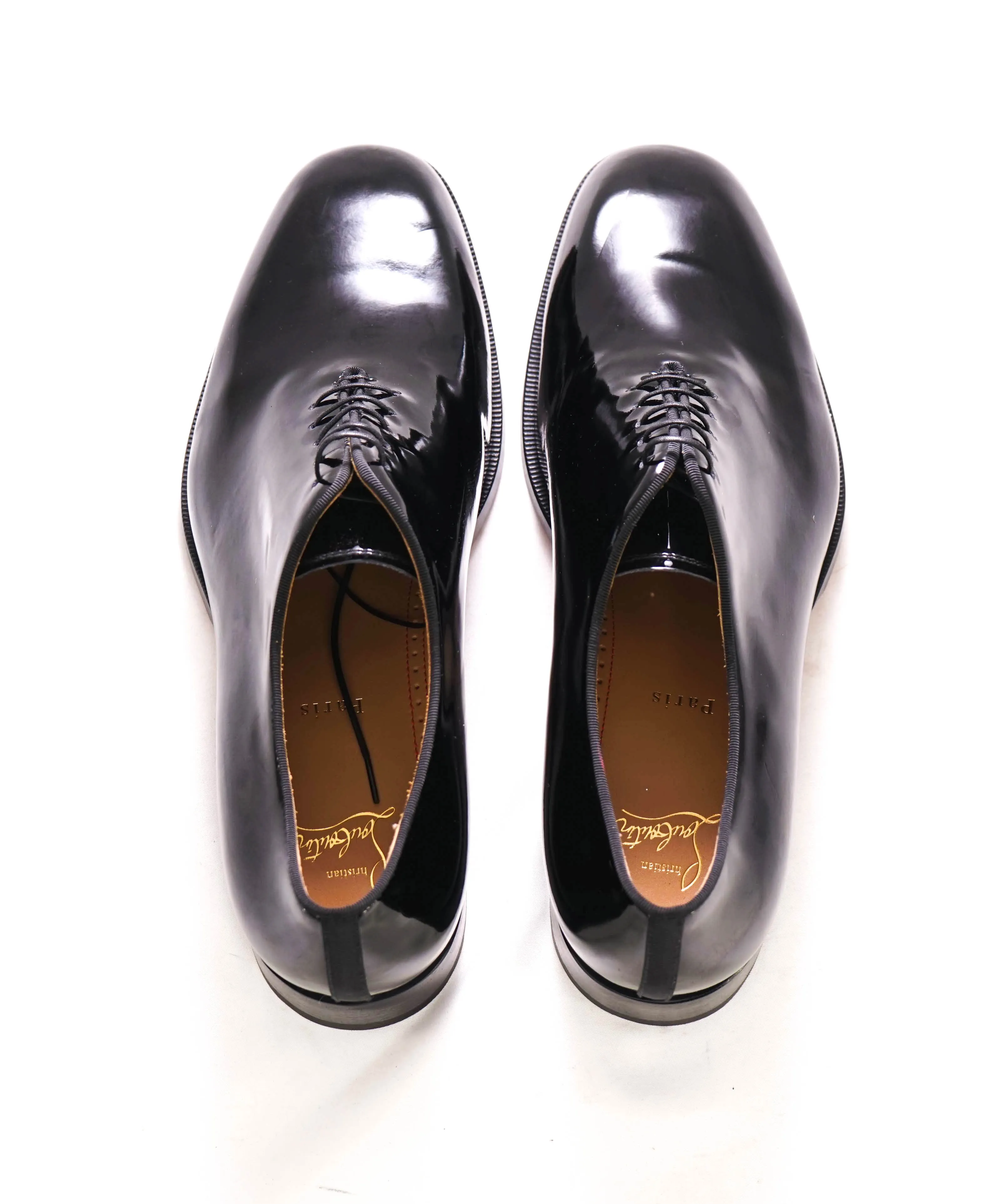 $1,145 CHRISTIAN LOUBOUTIN - *CORTEO* Black Patent Leather Oxfords - 10 US (43EU)