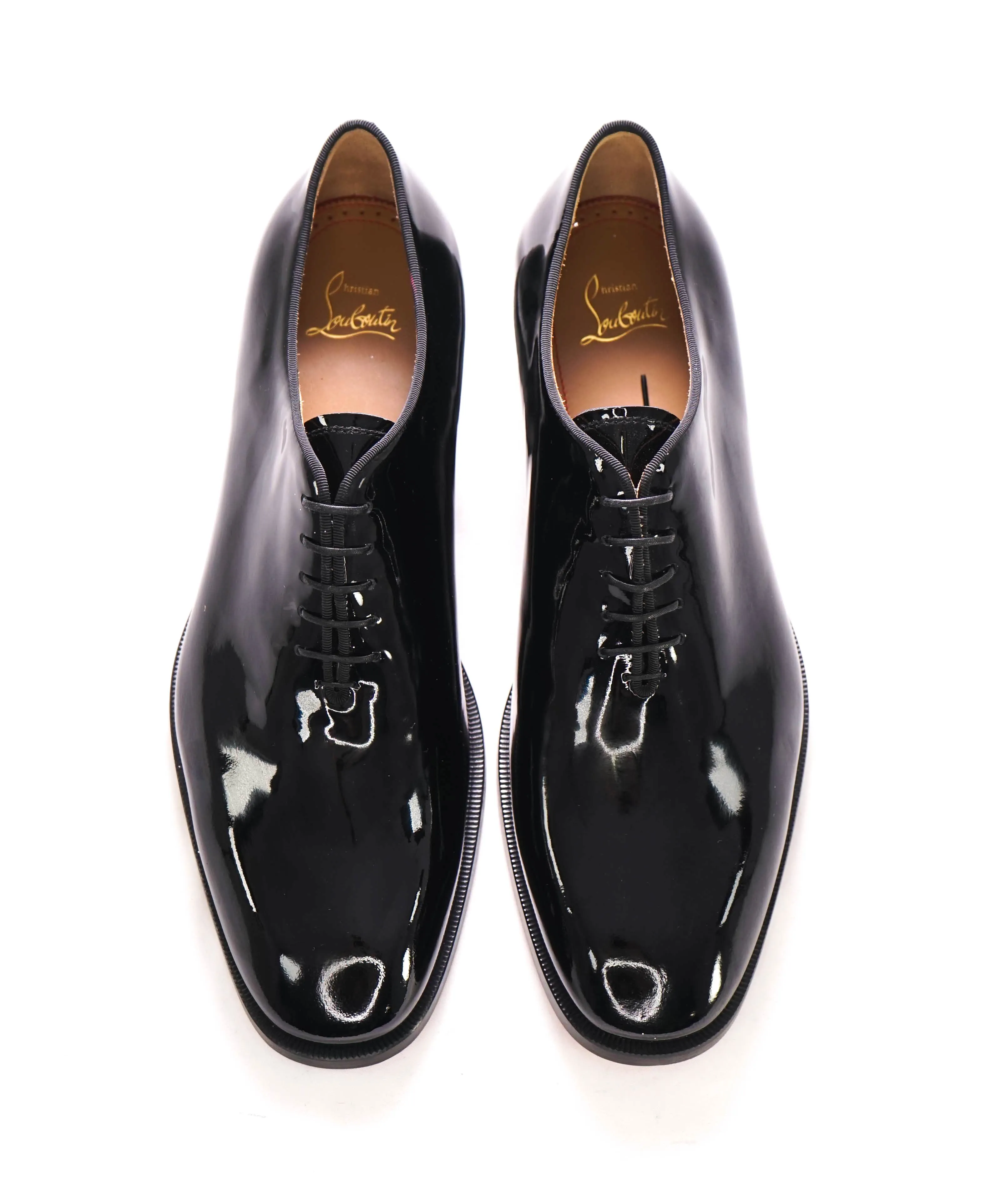 $1,145 CHRISTIAN LOUBOUTIN - *CORTEO* Black Patent Leather Oxfords - 10 US (43EU)