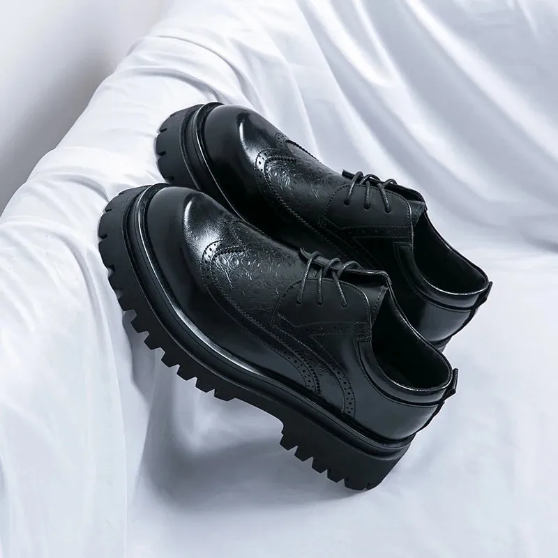Aidase Italian Patent Leather Mens Dress Shoes Luxury Brand Handmade Fashion Platform Elegant Genuine Leather Wedding Oxfords Shoes Man