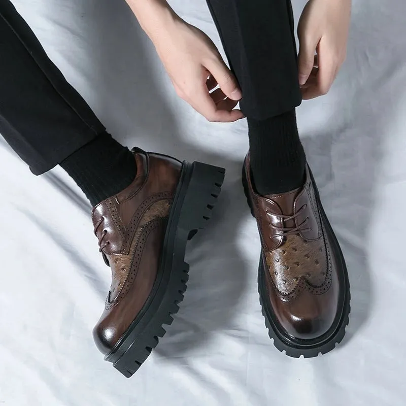Aidase Italian Patent Leather Mens Dress Shoes Luxury Brand Handmade Fashion Platform Elegant Genuine Leather Wedding Oxfords Shoes Man