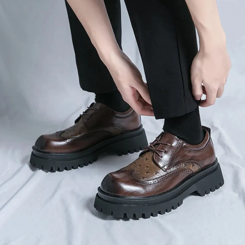Aidase Italian Patent Leather Mens Dress Shoes Luxury Brand Handmade Fashion Platform Elegant Genuine Leather Wedding Oxfords Shoes Man