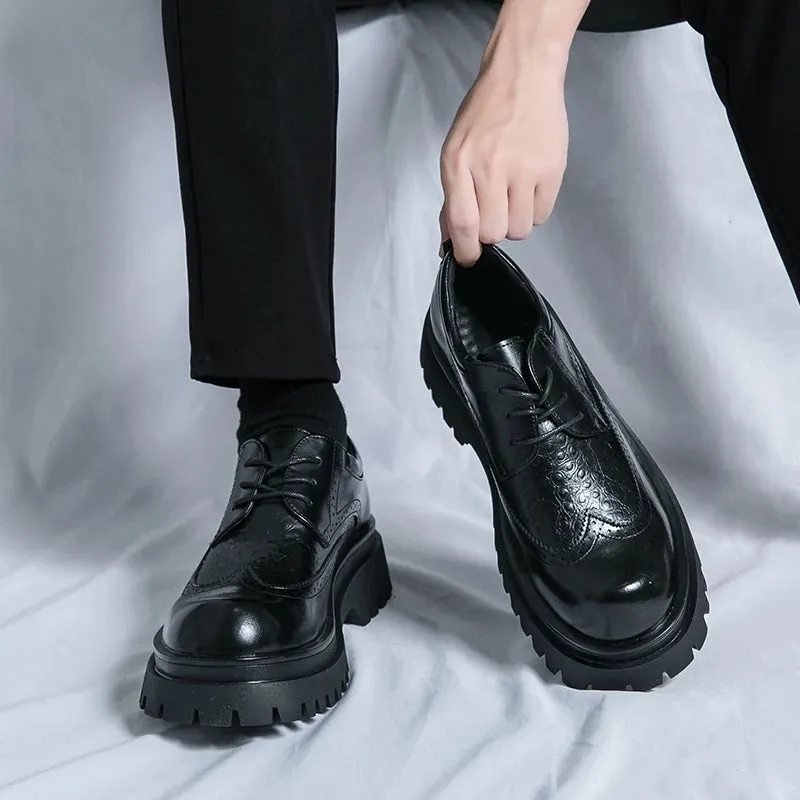 Aidase Italian Patent Leather Mens Dress Shoes Luxury Brand Handmade Fashion Platform Elegant Genuine Leather Wedding Oxfords Shoes Man