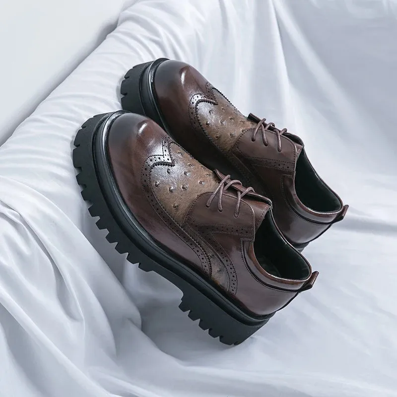 Aidase Italian Patent Leather Mens Dress Shoes Luxury Brand Handmade Fashion Platform Elegant Genuine Leather Wedding Oxfords Shoes Man