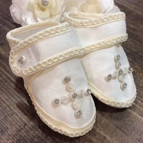 Baby boy baptism shoes ivory (Ethan)