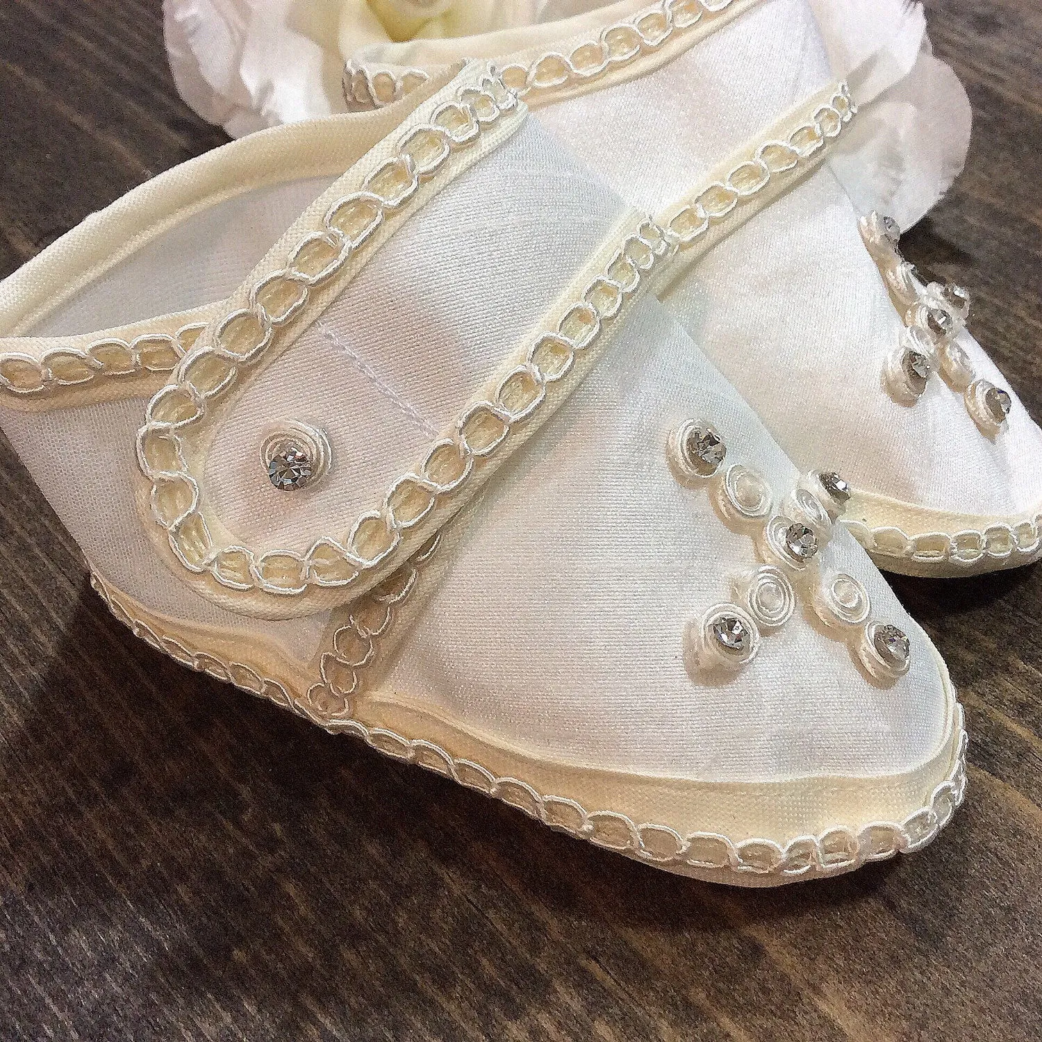 Baby boy baptism shoes ivory (Ethan)