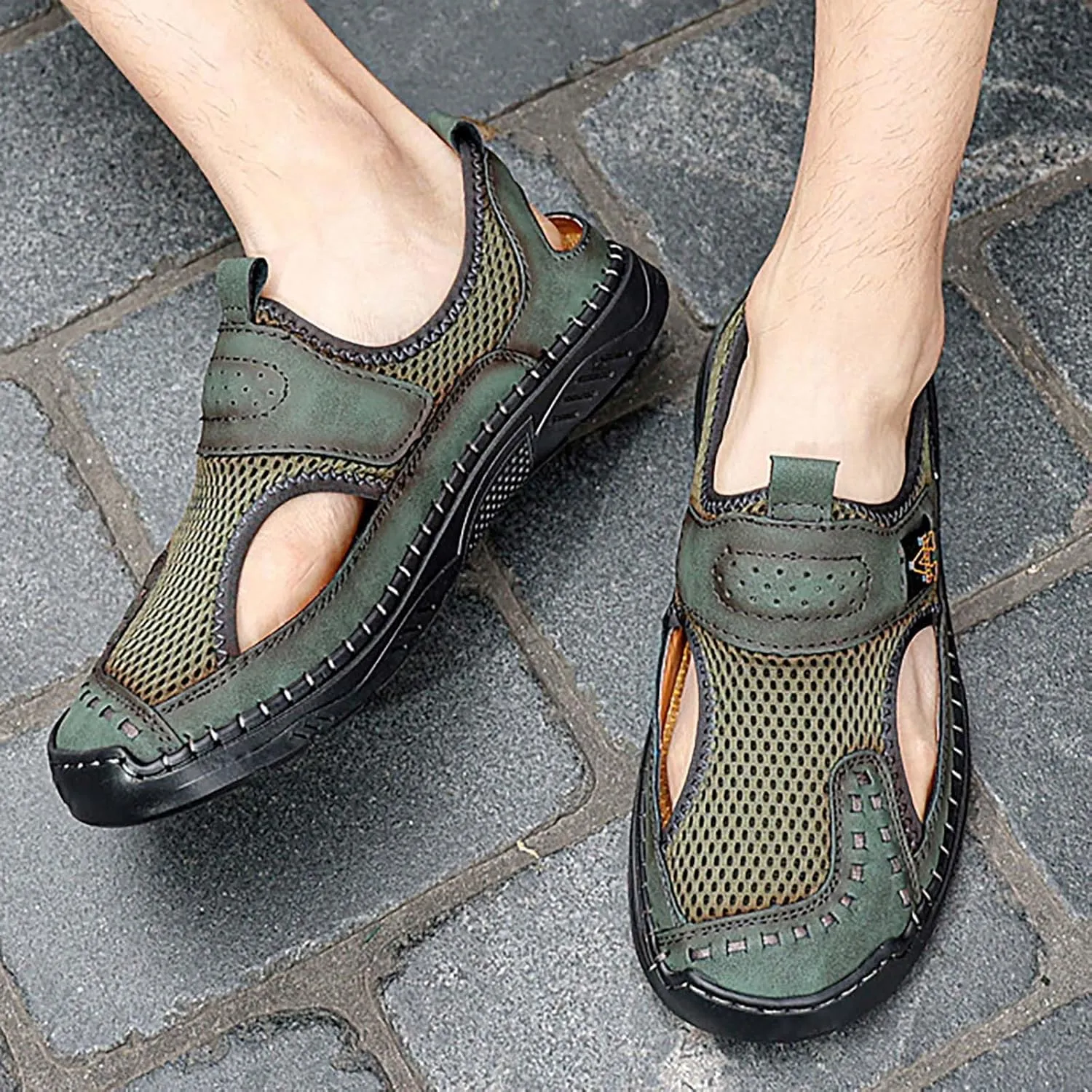 Closed Toe Mesh Hollow Out Breathable Lightweight Trail Walking Shoes Women's Sport Athletic Sandals Outdoor Hiking Sandals Casual Sandals Water Shoes