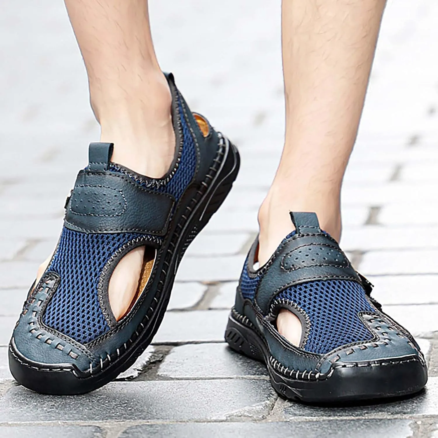 Closed Toe Mesh Hollow Out Breathable Lightweight Trail Walking Shoes Women's Sport Athletic Sandals Outdoor Hiking Sandals Casual Sandals Water Shoes