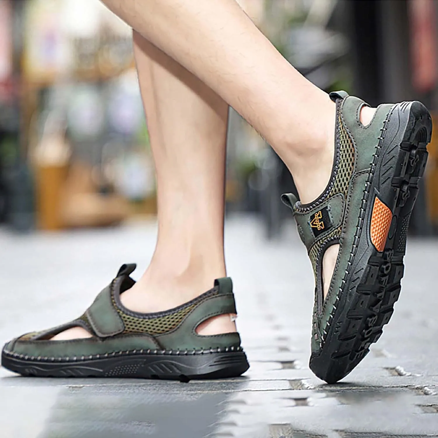 Closed Toe Mesh Hollow Out Breathable Lightweight Trail Walking Shoes Women's Sport Athletic Sandals Outdoor Hiking Sandals Casual Sandals Water Shoes