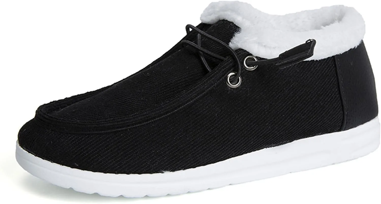 Ladmiple Boots For Women Ankle Booties Winter Warm Fur Lined Snow Boots Outdoor Slip On Comfortable Fashion Walking Shoes