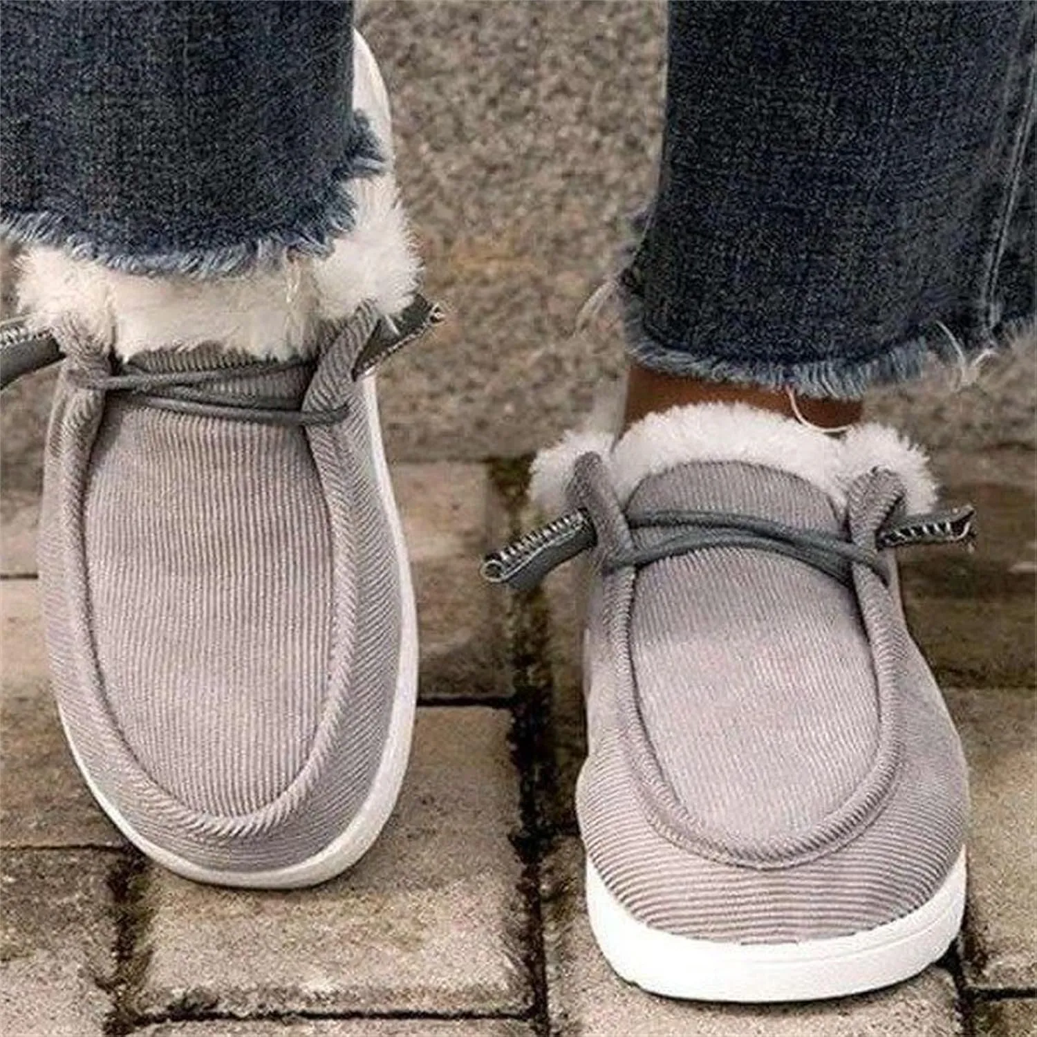 Ladmiple Winter Boots For Women With Fur Lined Snow Boots Warm Ankle Booties Slip On Outdoor Comfortable Walking Shoes