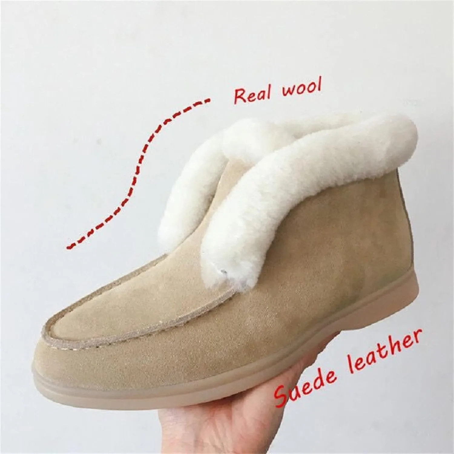Ladmiple Winter Boots For Women With Fur Lined Warm Snow Boots Outdoor Fashion Comfortable Slip On Short Ankle Booties