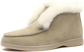 Ladmiple Winter Boots For Women With Fur Lined Warm Snow Boots Outdoor Fashion Comfortable Slip On Short Ankle Booties