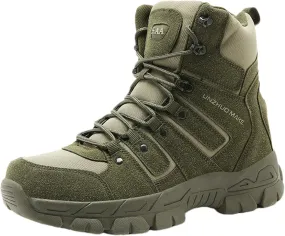 Men's Tactical Boots, Breathable Work Trainers, Lightweight Safety Trainers, with Side Zipper, for Hiking, Working, Walking, Climbing
