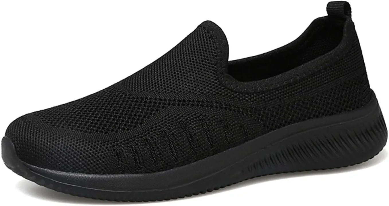 SECHRITE Women's Slip On Walking Shoes Mesh Orthopedic Shoes Slip On Comfortable Tennis Sneakers Workout Hands Free Shoes