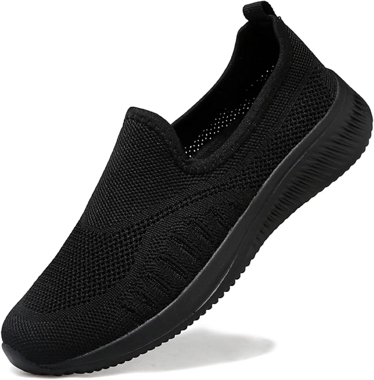 SECHRITE Women's Slip On Walking Shoes Mesh Orthopedic Shoes Slip On Comfortable Tennis Sneakers Workout Hands Free Shoes
