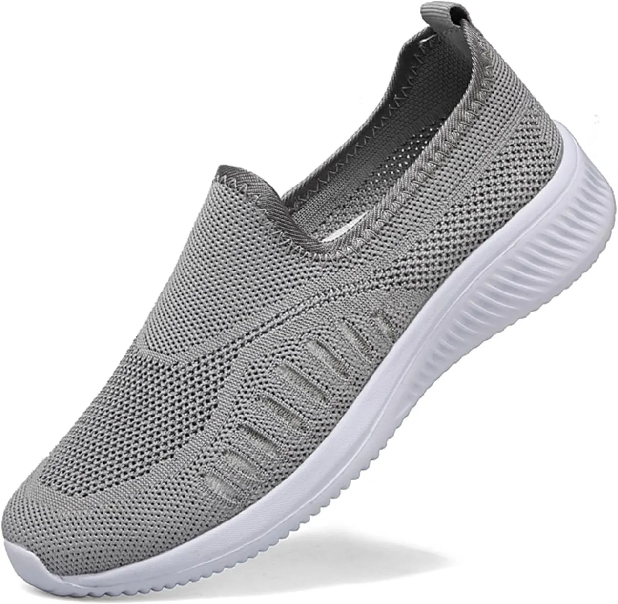 SECHRITE Women's Slip On Walking Shoes Mesh Orthopedic Shoes Slip On Comfortable Tennis Sneakers Workout Hands Free Shoes