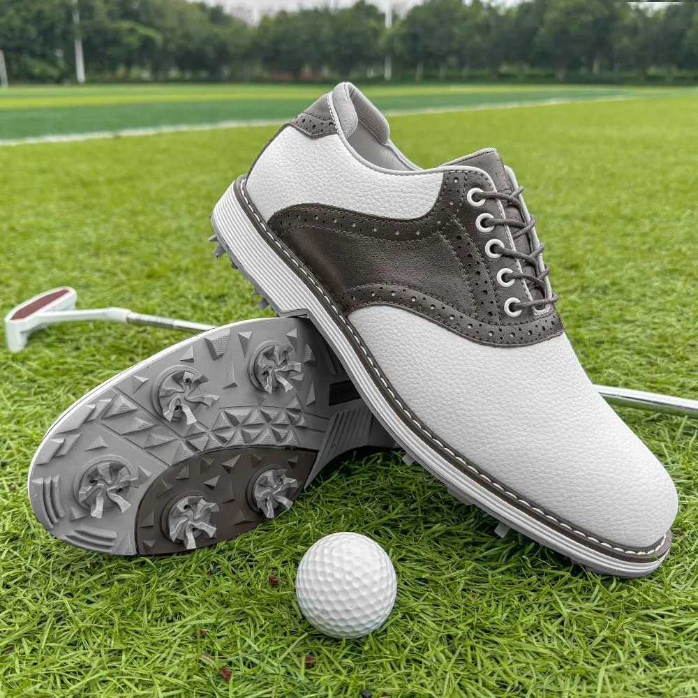 THESTRON Men Golf Shoes Waterproof Professional Golf Footwears Spikes Spikeless Golf Walking Sneakers Turf Sports Golf Training Sneakers for Men