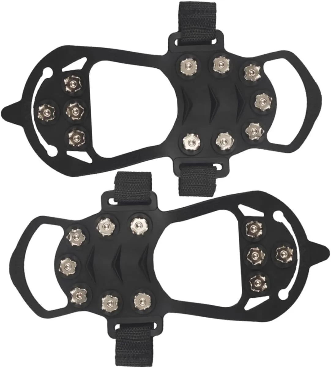 VICASKY 1Pair Ice Grippers for Shoes Tooth Snow Crampons with Slip Design Lightweight Portable Traction Cleats for Hiking Climbing and Winter Sports